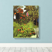 Exotisch landschap, schilderij van Henri Rousseau Canvas Afdruk (Insitu (Houten vloer))