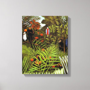 Exotisch landschap, schilderij van Henri Rousseau Canvas Afdruk