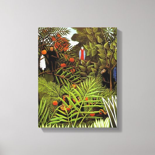 Exotisch landschap, schilderij van Henri Rousseau Canvas Afdruk (Voorkant)