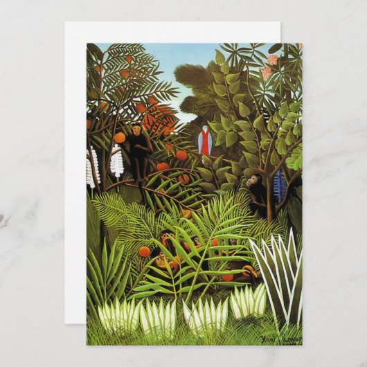 Exotisch landschap van Henri Rousseau Feestdagenkaart (Voorkant / Achterkant)