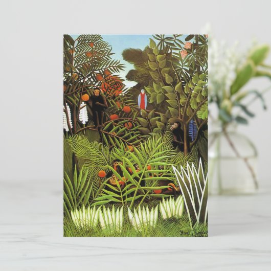 Exotisch landschap van Henri Rousseau Feestdagenkaart (Staand voorkant)