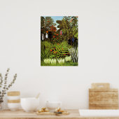 Exotisch landschap van Henri Rousseau Poster (Keuken)