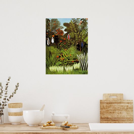 Exotisch landschap van Henri Rousseau Poster (Keuken)