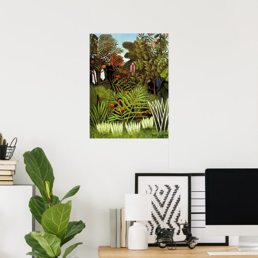 Exotisch landschap van Henri Rousseau Poster (Thuiskantoor)