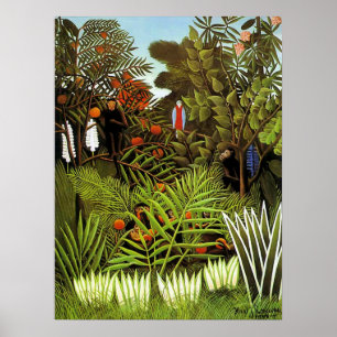 Exotisch landschap van Henri Rousseau Poster