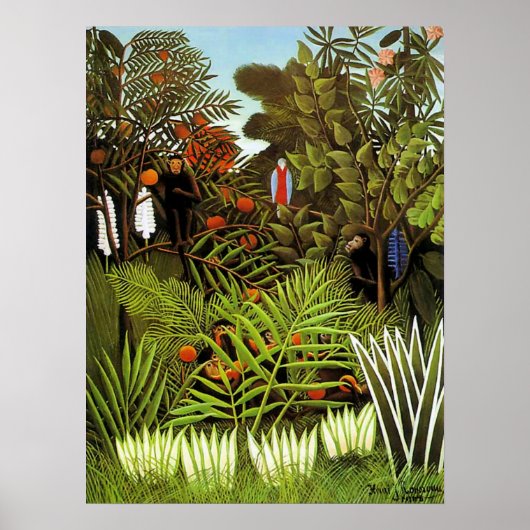 Exotisch landschap van Henri Rousseau Poster (Voorkant)