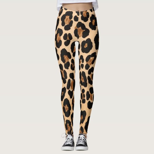 exotisch luipaardpatroon leggings (Voorkant)