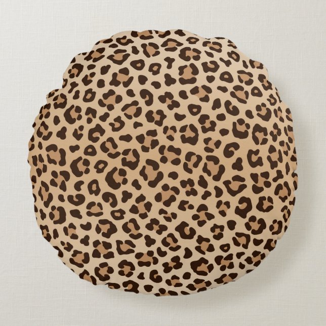 Exotisch luipaardprintpatroonontwerp rond kussen (Voorkant)