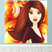 Exotisch meisje in goud verpakt canvas afdruk (Insitu (Houten vloer))