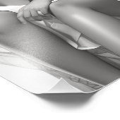 Exotisch Meisje op een Bank Foto Afdruk (Hoek)