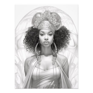 Exotisch Meisje op een Bank Foto Afdruk