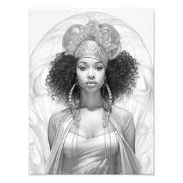 Exotisch Meisje op een Bank Foto Afdruk