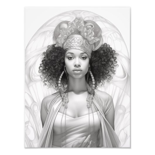 Exotisch Meisje op een Bank Foto Afdruk (Voorkant)