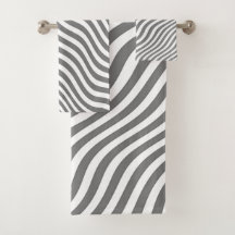 EXOTISCH NEUTRAL GRAY ZEBRA STRIPES BATH TOWEL SET