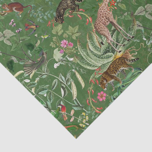 Exotisch Oerwoud Fantasy - Green Tissue Paper Tissuepapier (Detail)