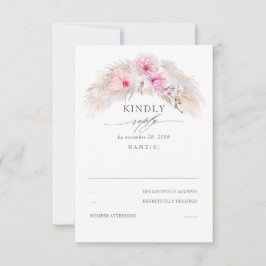 Exotisch Oerwoud Foliage Elegant Wedding RSVP Kaartje