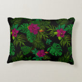 Exotisch oerwoud nachtorchideeën patroon accent kussen (Achterkant)