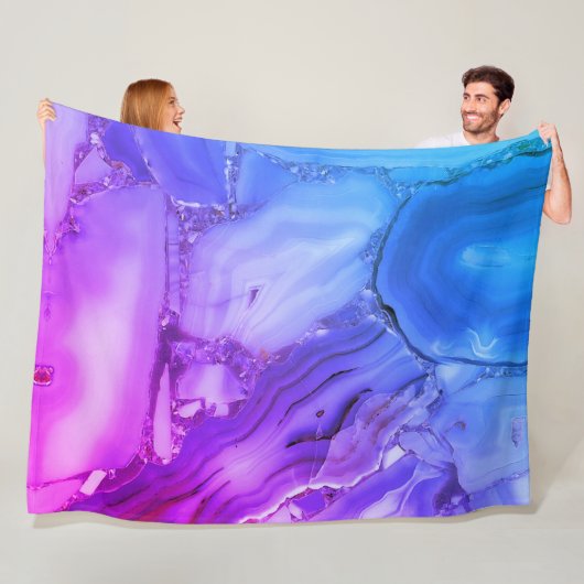 Exotisch paars marmer fleece deken (In situ)
