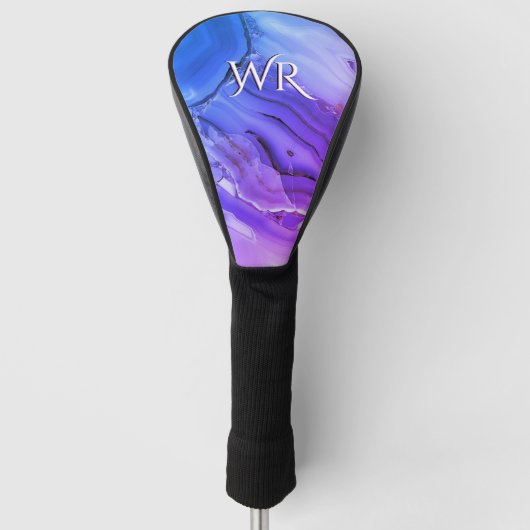 Exotisch paars marmer golfheadcover (Voorkant)