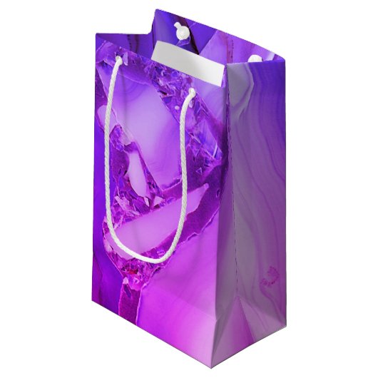 Exotisch paars marmer klein cadeauzakje (Voorkant Gekanteld)