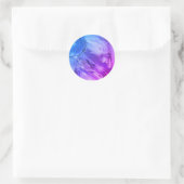 Exotisch paars marmer ronde sticker (Tas)