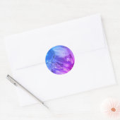 Exotisch paars marmer ronde sticker (Envelop)