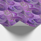 Exotisch Paarse Paisley Boho Damask Pattern Cadeaupapier (Hoek)