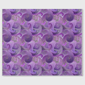 Exotisch Paarse Paisley Boho Damask Pattern Cadeaupapier (Vlak)