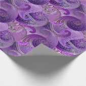 Exotisch Paarse Paisley Boho Damask Pattern Cadeaupapier (Hoek)