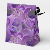 Exotisch Paarse Paisley Damask Pattern Bedankdoosjes (Achterkant)
