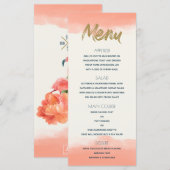 Exotisch Paradijs Koraal Aquarel Menu (Voorkant / Achterkant)
