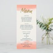 Exotisch Paradijs Koraal Aquarel Menu (Staand voorkant)