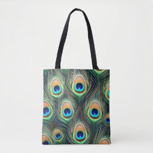 Exotisch pauwenpatroon tote bag