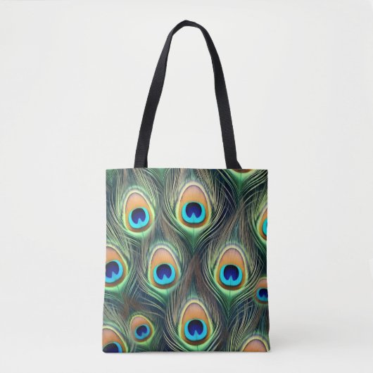 Exotisch pauwenpatroon tote bag (Voorkant)
