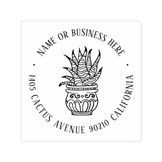 Exotisch Plant Garden Custom Name Return-adres Zelfinktende Stempel (Design)