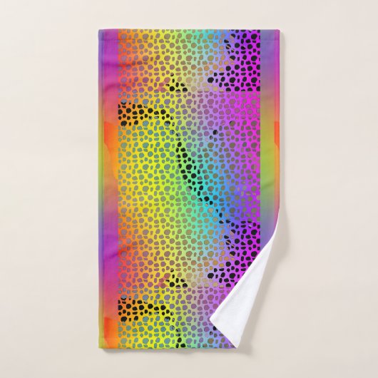 EXOTISCH RAINBOW FAUX ANIMAAL PRINT BATH TOWEL SET BAD HANDDOEK (Handdoek)