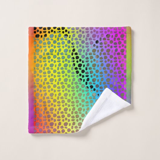 EXOTISCH RAINBOW FAUX ANIMAAL PRINT BATH TOWEL SET BAD HANDDOEK (Wasdoekje)