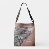 Exotisch Reptiel Iguana Huisdier Personaliseren Crossbody Tas (Achterkant)