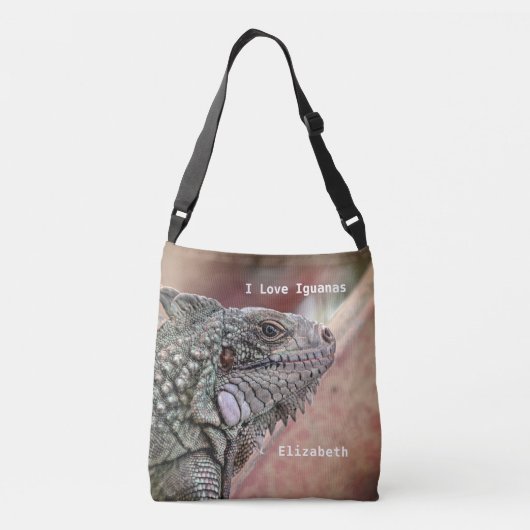 Exotisch Reptiel Iguana Huisdier Personaliseren Crossbody Tas (Achterkant)
