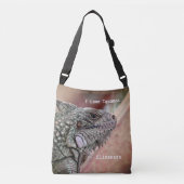 Exotisch Reptiel Iguana Huisdier Personaliseren Crossbody Tas (Voorkant)
