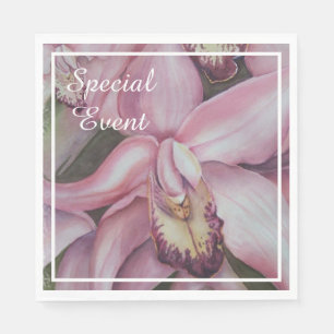 Exotisch Roze Paarse Orchidee Party Servet