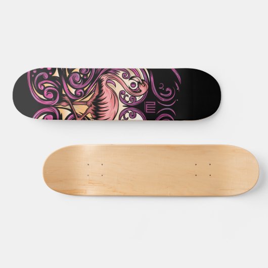 Exotisch roze persoonlijk skateboard (Horizontaal)