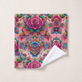 Exotisch roze rozen ontwerp bad handdoek (Wasdoekje)