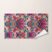 Exotisch roze rozen ontwerp bad handdoek (Handdoek)