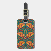 Exotisch Safari wandtapijtpatroon - De Witte Lotus Bagagelabel (Voorkant verticaal)