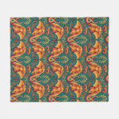 Exotisch Safari wandtapijtpatroon - De Witte Lotus Fleece Deken (Voorkant (Horizontaal))