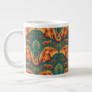 Exotisch Safari wandtapijtpatroon - De Witte Lotus Grote Koffiekop
