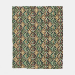 Exotisch Sierlijk Geometrisch Slangenhuid Patroon Fleece Deken