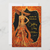 Exotisch Sinaasappel Fabulous Stunning Gold Verjaa Kaart (Voorkant)