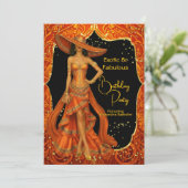 Exotisch Sinaasappel Fabulous Stunning Gold Verjaa Kaart (Staand voorkant)